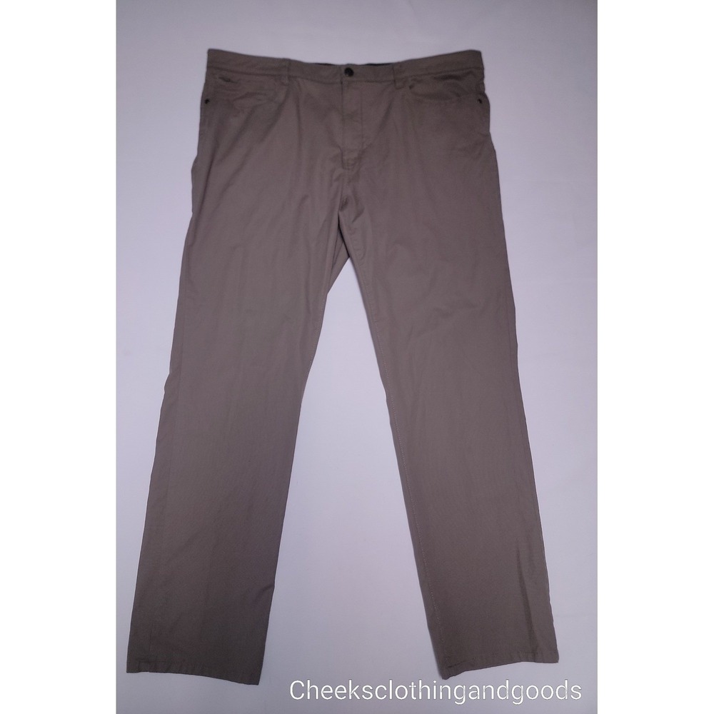 English Laundry Mens 5-Pocket Tech Pants Taupe Brown 42x32 Straight Leg Stretch - Picture 2 of 11